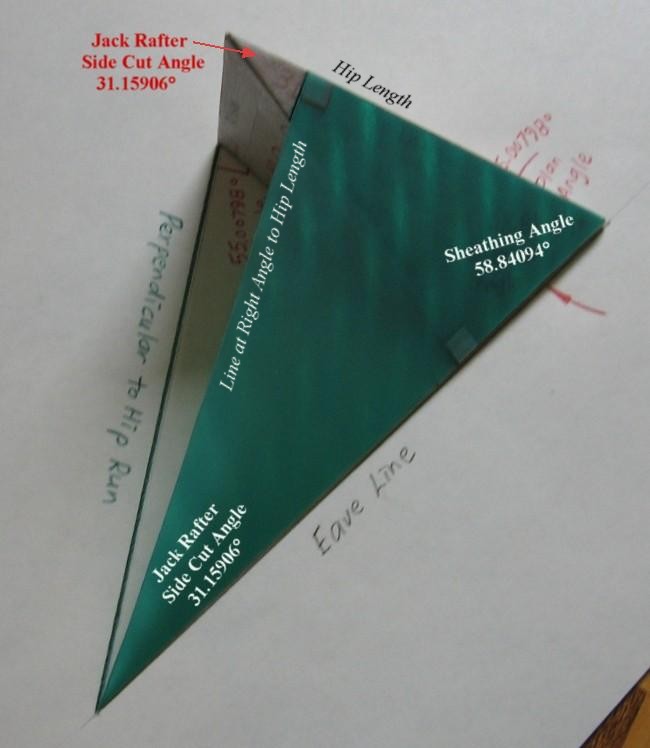 Sheathing Angle Triangle on surface of roof ... Top View