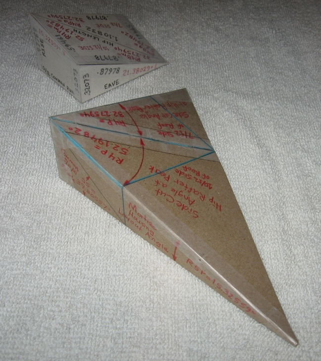 Tetrahedral and Post Type Hip Side Cut Angle Models ... View from 10/12 Side of Roof