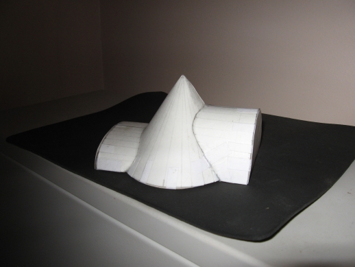 3D Model of Cone with Elliptical Base and Elliptical Barrels