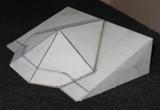 Irregular Bay Roof with Equal Overhangs and custom Working Point for Dogleg Valley ... 3D Model, Oblique View
