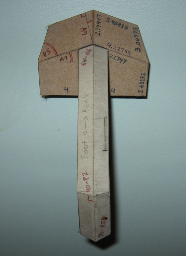 Hip Rafter intersects Plumb Header ... View of Upper Surfaces (Roof Planes)