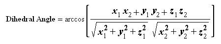 Formula for Dihedral Angle between Vectors