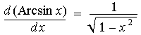 Slope of Arccosine Curve