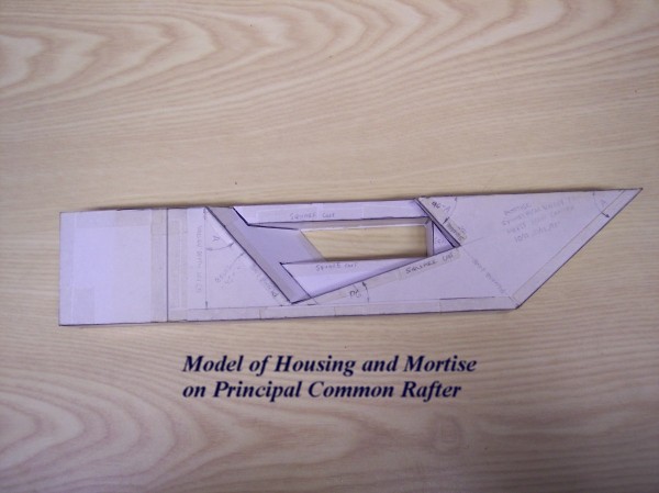 Model of Principal Common Rafter housing to accommodate Valley Rafter Foot