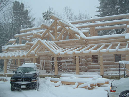 Porch intersects Log Wall