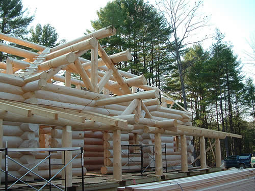 Porch intersects Log Wall