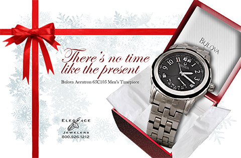 Bulova Watch Ad created for the promotion of Elegance Jewelers