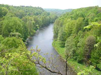 Blick vom Harrasfelsen ins Zschopautal