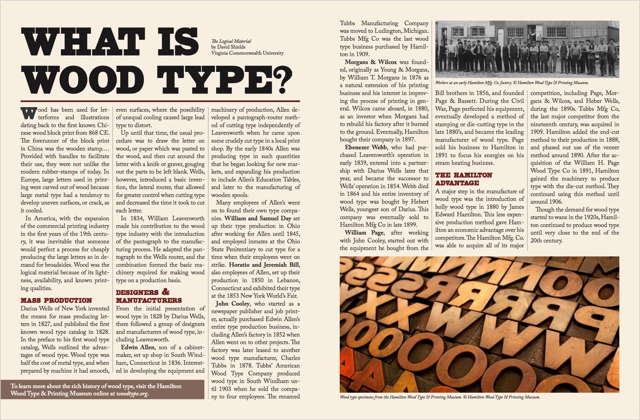 Wood type article