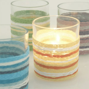 beach twine votive holders