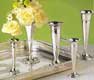quintet of silver vases