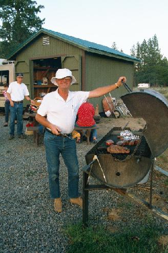 Jan Driessen at the barbeque