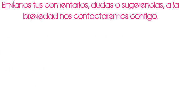 Envíanos tus comentarios, dudas o sugerencias, a la brevedad nos contactaremos contigo. Correo electrónico: wellupdg@gmail.com Facebook: /wellupmx Twitter: @wellup Tel: 5512906126 y 5535679687
