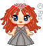 Formal redhead with make-up
