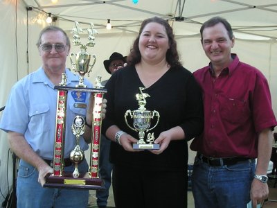 Michelle Zink with presenters Don Pryde & Mayor Paul Pisasale