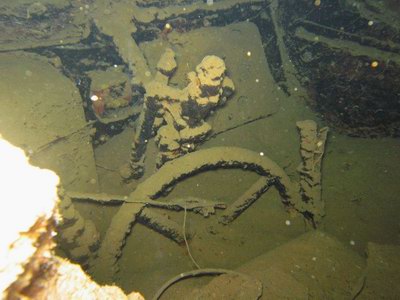 Das einzige noch erhaltene Lenkrad in den LKW's der Thistlegorm das ich gefunden habe