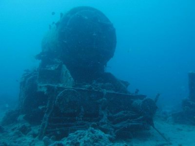 Lokomotive auf der Backbordseite der Thistlegorm