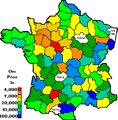 Mapa de Fran�a Showing PILON Nome Densidades