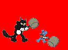 cartoon characters with 
mallets