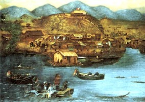 Picture about the taking of Port of Guayaquil in 1859
