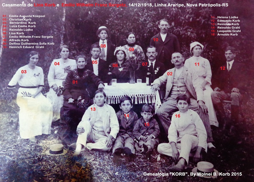 Casamento Lina Korb e Em&iacute;lio wilhelm Franz Sorgetz