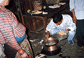 Hari getting the corn