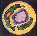 Satellite map of ozone present over Antarctica