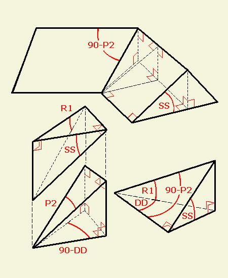 Section removed from Valley Roof, and compared to a Hip Model