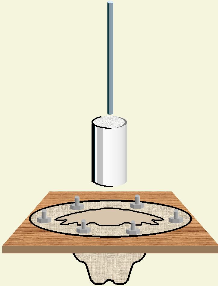 Latex mold mounted on frame, and related components
