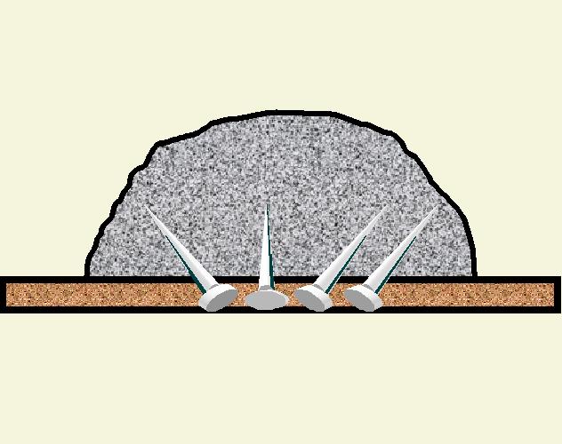 Section through master prior to application of the clay surface