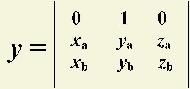 Array entries for a X b : y component