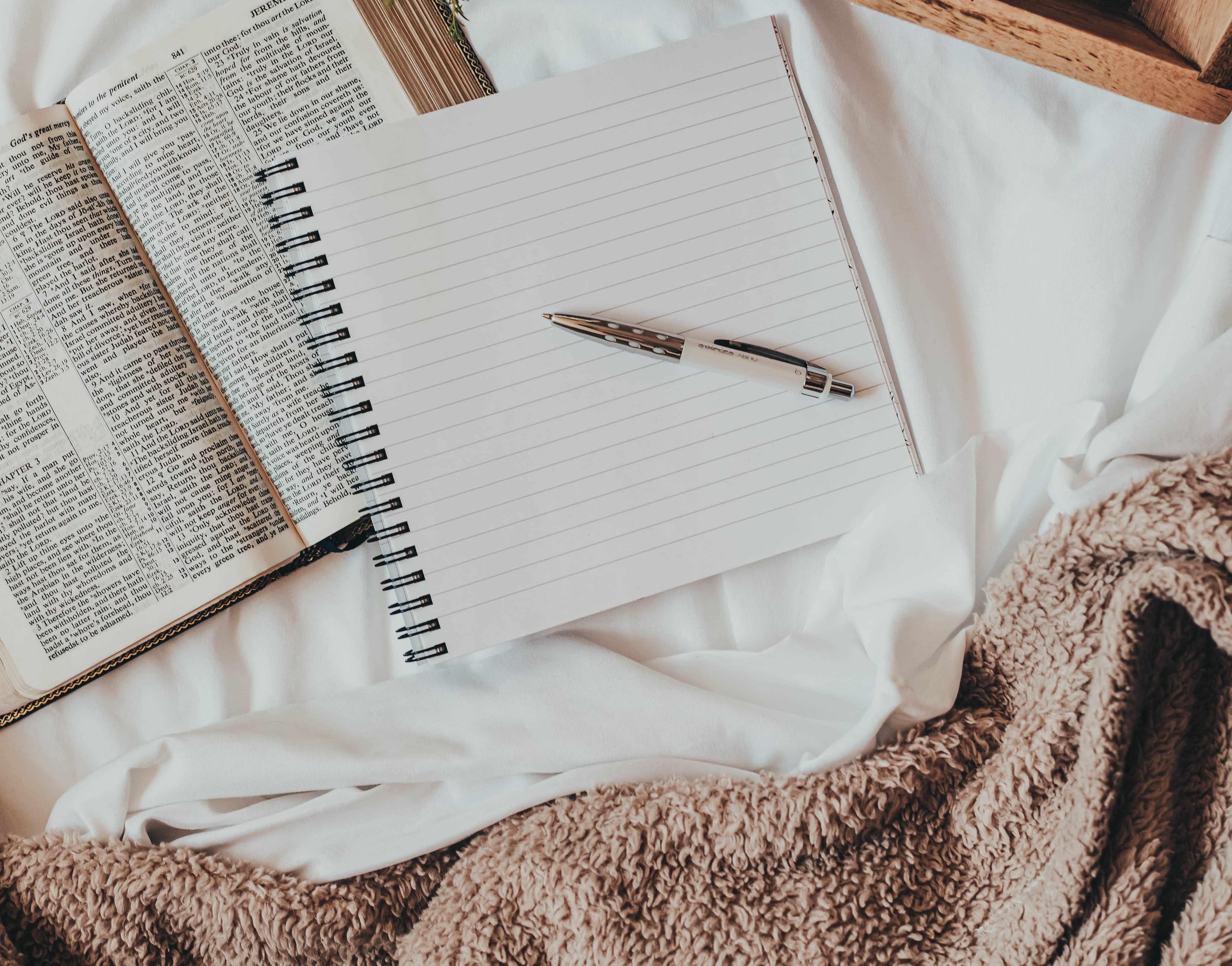 notebook with pen