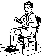 Fig. 13 En esta postura es imposible levantarse de la silla.