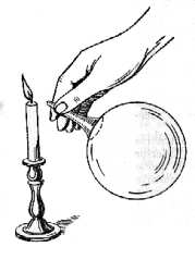 Fig. 68.  El aire es desalojado por la presi�n que ejerce sobre �l la pared de la pompa de jab�n