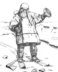 Fig. 113. El doctor hizo pasar los rayos por la lente, y los concentr� en la yesca.