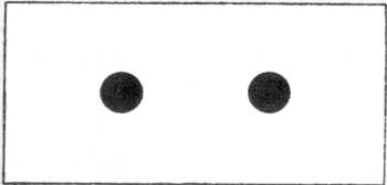 Fig. 123.  Estos dos puntos se confundir�n en uno solo, si durante varios segundos fijamos nuestra vista en el espacio que hay entre ellos.