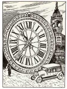 Fig.135.  La esfera del reloj de la Abad�a de Westminster