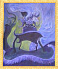 Angle laugh acrylic painting