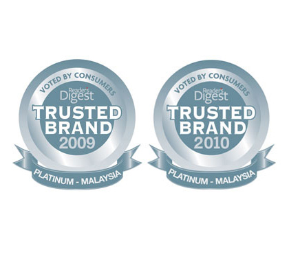 It is our privilege to announce that Yeo's to be the Platinum recipients of the Reader's Digest Trusted Brands Award for two consecutive years (2009 & 2010), which is the ultimate seal of customer approval for Yeo's. We are humbled by the trust and affection placed on us by customers throughout Asia as demonstrated is at least twice the amount of votes for our nearest competitor.