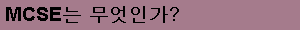 MCSE�� �����ΰ�?