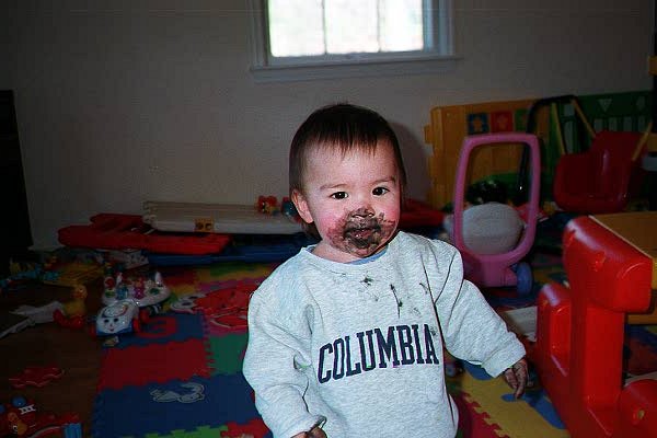 My Son Nathan enjoys drawing and eating his work.