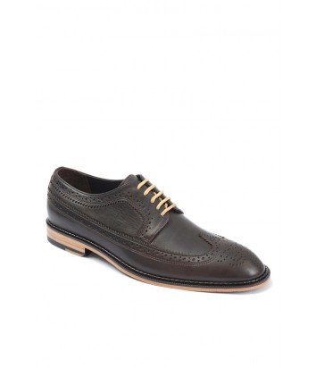 Description: Dark Brown Cabras Leather Lace Up Formal Oxford Shoes
