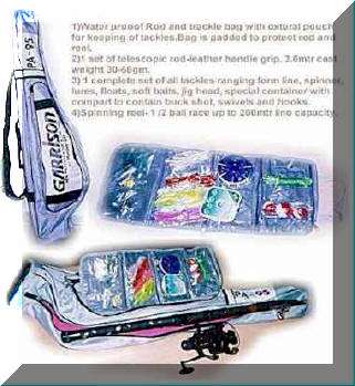 combo set : fishing rod telescopic or 2 section+ spining reel + lure + line