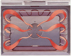 This image shows air circulation in a convection oven.