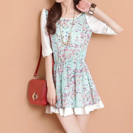 �ּ�СϦ^�¿�洺��װ ��Ů��ȹ�����黨�����ѩ������ȹ2013