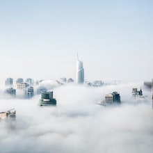 City over cloud