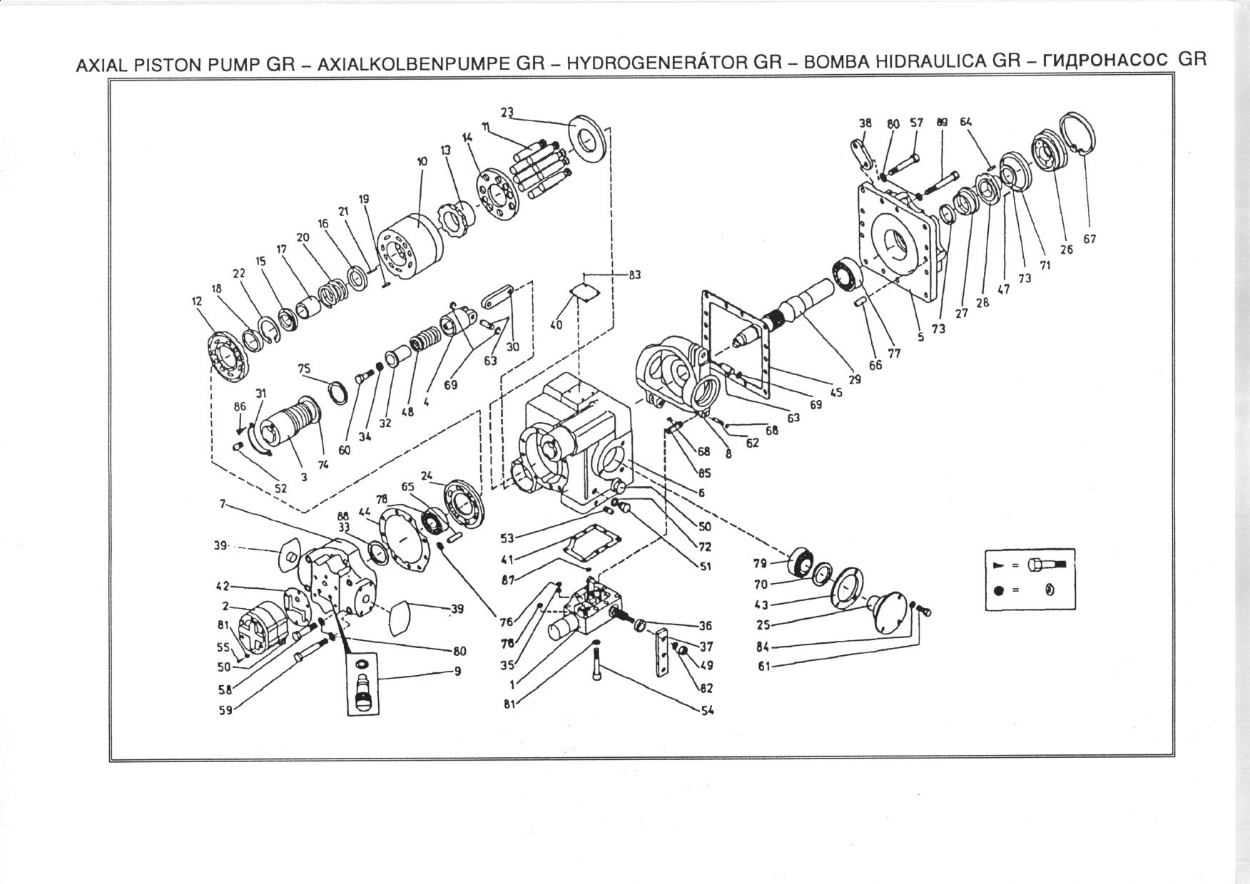 Spare parts for pump