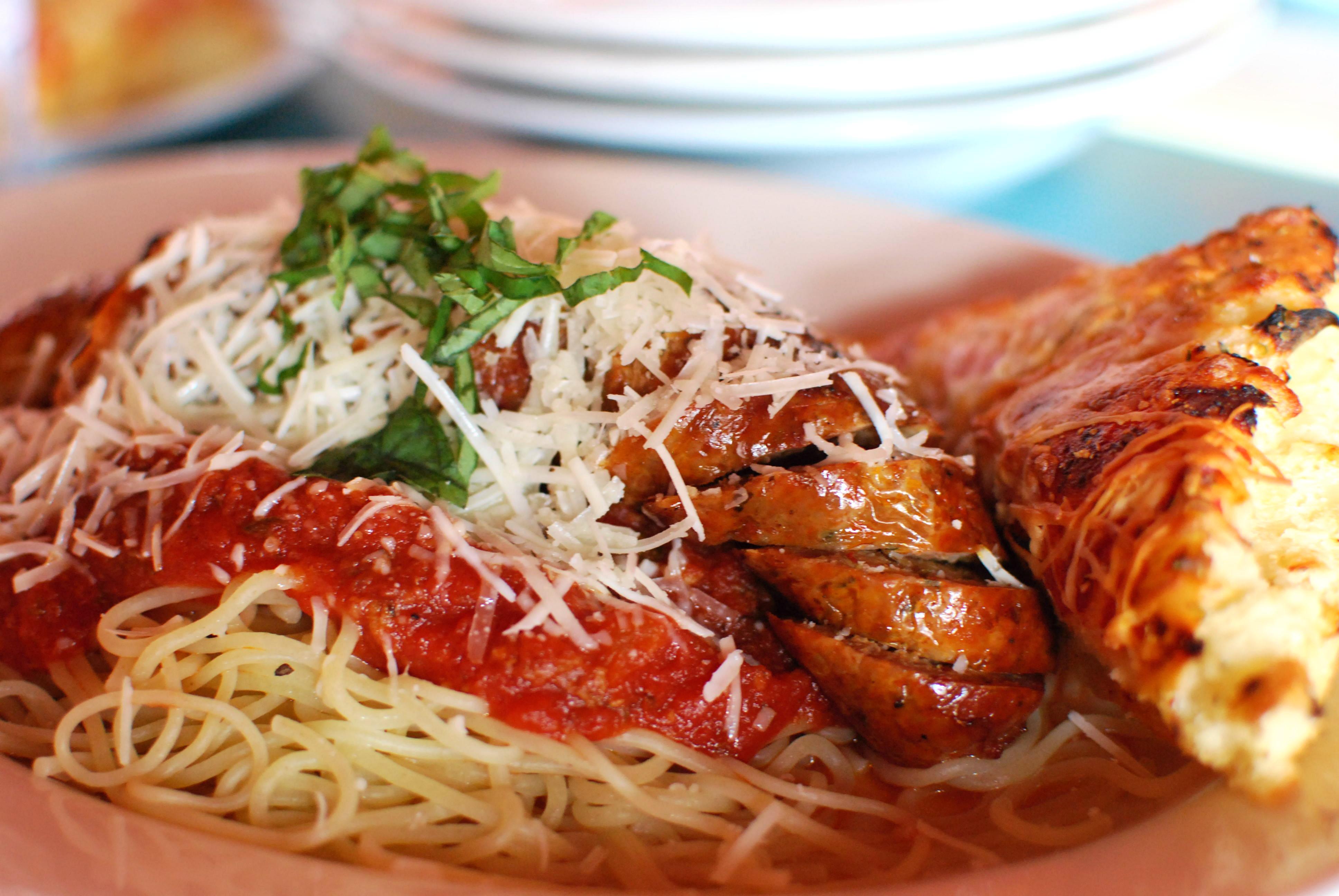 Spagetti with Kielbasa Sauage