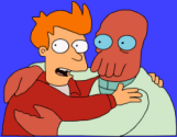 Fry and Zoidberg hug