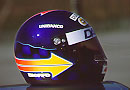 his helmet